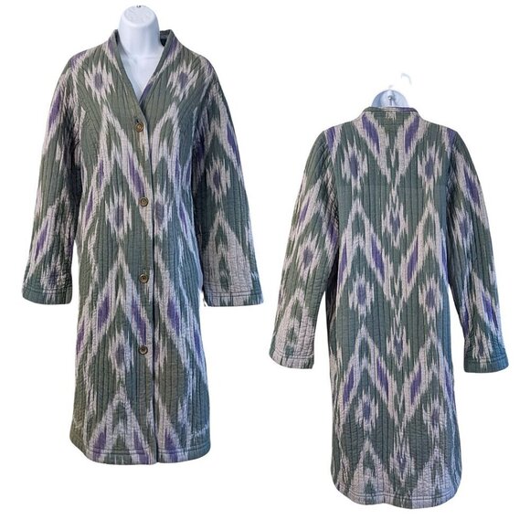 DINARA MAMBETOVA Central Asian Couture Handmade Uzbek Ikat Chapan Size L - Picture 7 of 10